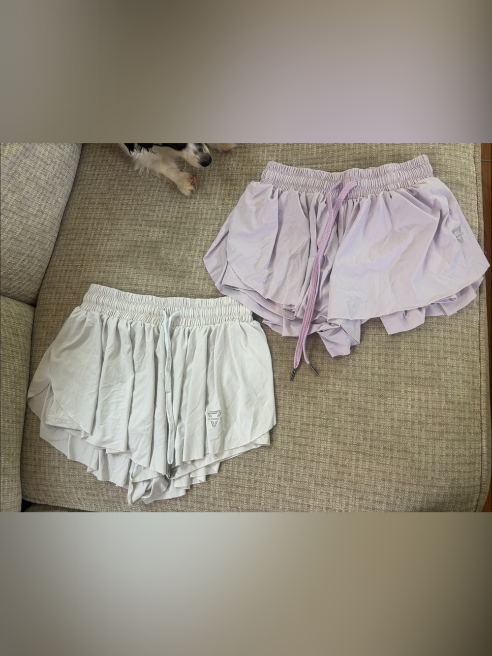 Women’s Active Double-Layer Skort Shorts — Light Gray & Lavender